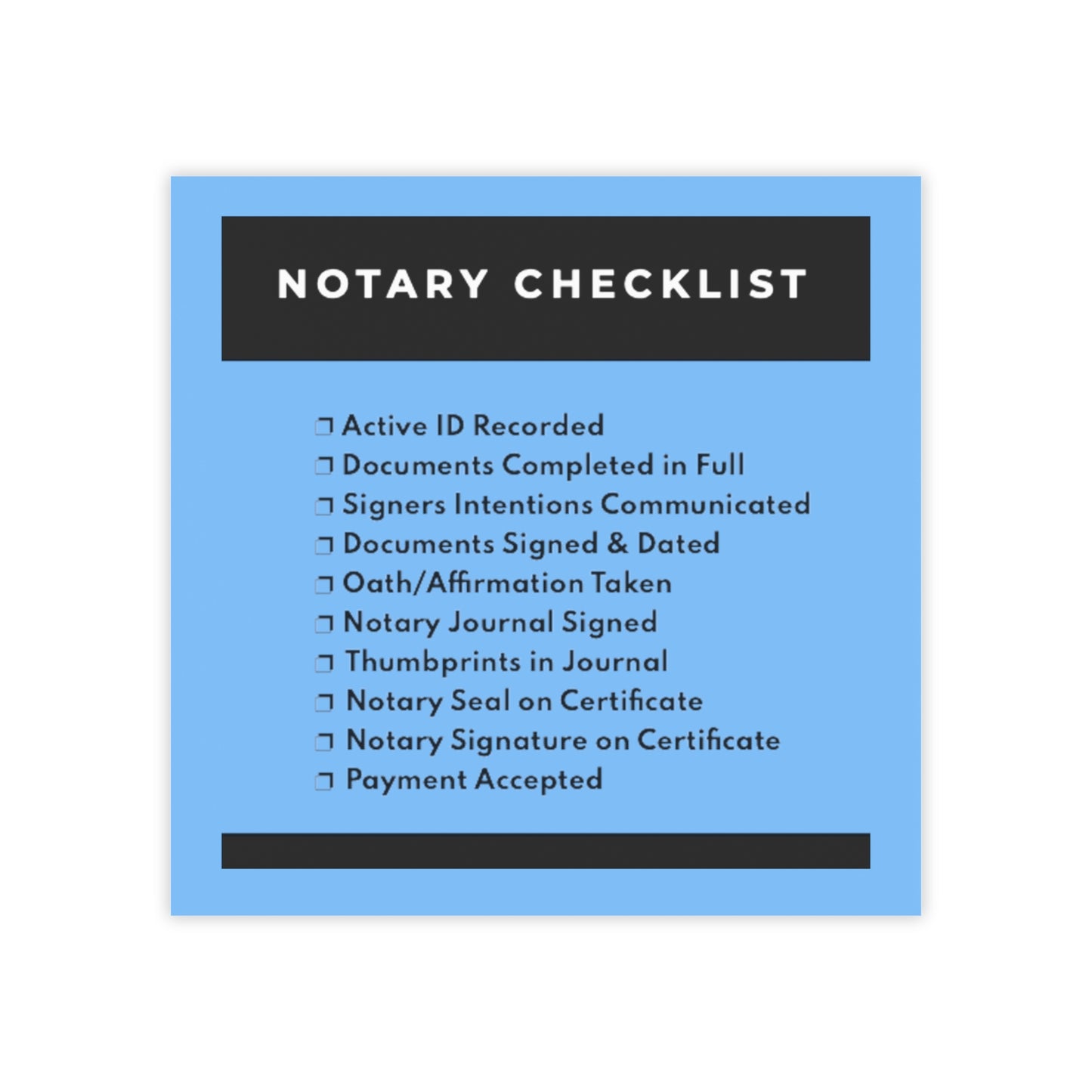 50-Sheet Post-it® Note Pad | Notary Checklist