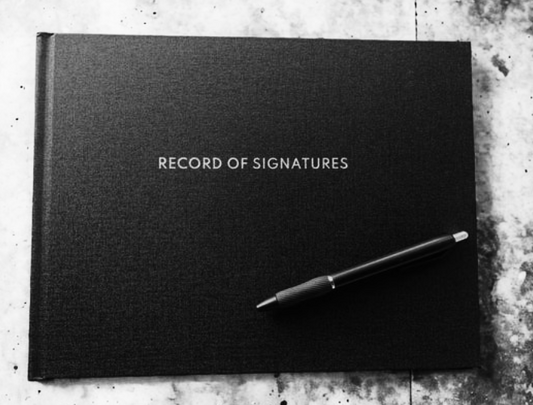 HARDBOUND LUXE NOTARY JOURNAL - 'RECORD OF SIGNATURES'